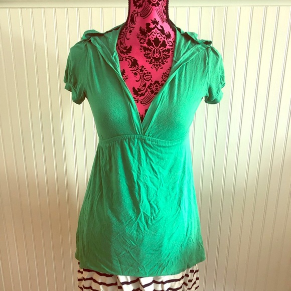 Tally Weijl Tops - Bright Green Hoodie Tee Tunic Short Sleeve XS Tally Weijl Tops - Bright Green Hoodie Tee Tunic Short Sleeve XS